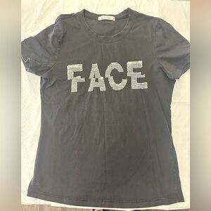 Black FACE Graphic Jersey Top